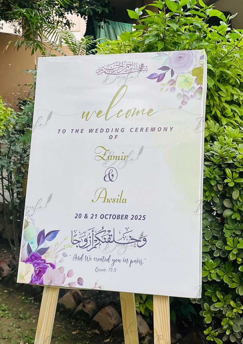 Wedding Welcome Board With Attractive Design | Without Stand
