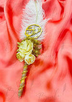 Load image into Gallery viewer, Luxury Nikkah Pen Creamy Rose White Feather Wedding Pen-PEN-02