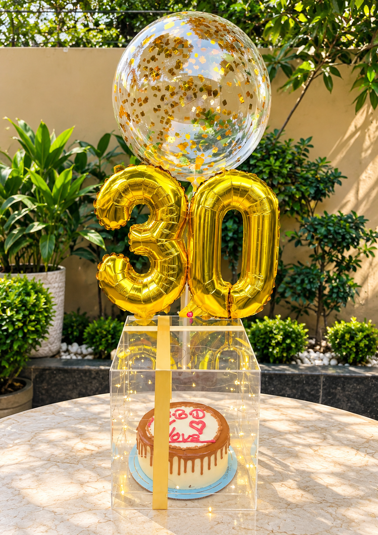 Birthday Confetti Balloon Box with Cake | GDEL-155
