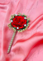 Load image into Gallery viewer, Red Rose Nikah Pen Decorated With Pearls | PEN-01
