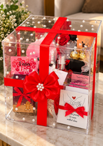 Load image into Gallery viewer, Luxury Acrylic Gift Box with a Red Ribbon &amp; Pearl Elegance | GBO-030
