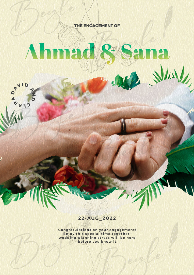 Printed Engagement Certificate With Customized Name | PEC-010