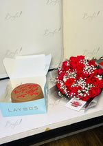 Load image into Gallery viewer, Luxurious Rose Bouquet with Layers Cake Box | GDEL-146