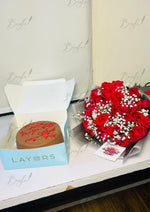 Load image into Gallery viewer, Luxurious Rose Bouquet with Layers Cake Box | GDEL-146