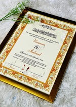 Load image into Gallery viewer, The Golden Luxury Nikah Certificate With Attractive Design | NC-161
