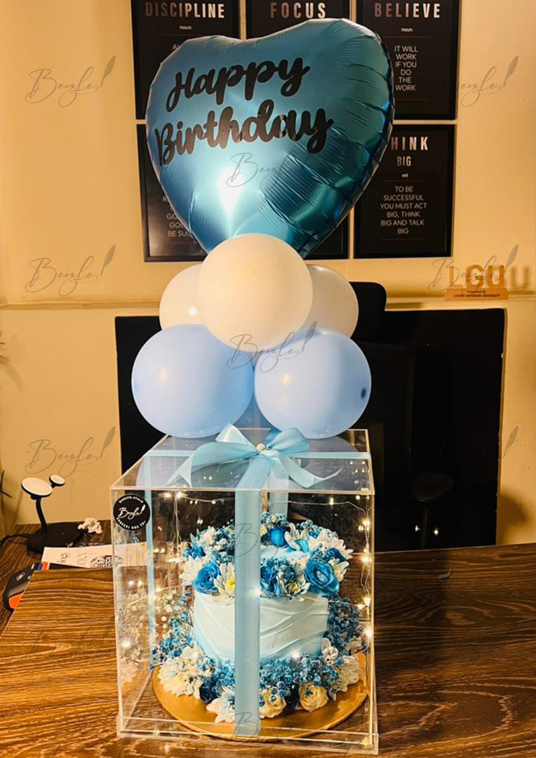 Blue Birthday Cake Box | CB-026
