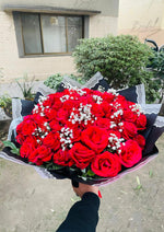 Load image into Gallery viewer, Red Rose Bouquet with Black Wrap | BCG-160