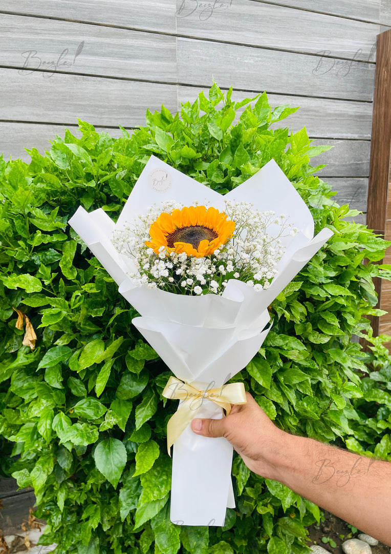 Sunflower & Baby’s Breath Bouquet | BCG-163