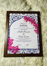 Load image into Gallery viewer, Nikah Certificate Combination of Pink &amp; Blue Border Design NC-100
