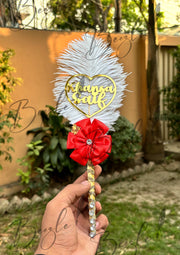 Nikah Pen With Golden Customized Name & Red Flower | PEN-38