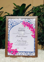 Load image into Gallery viewer, Nikah Certificate Combination of Pink &amp; Blue Border Design NC-100
