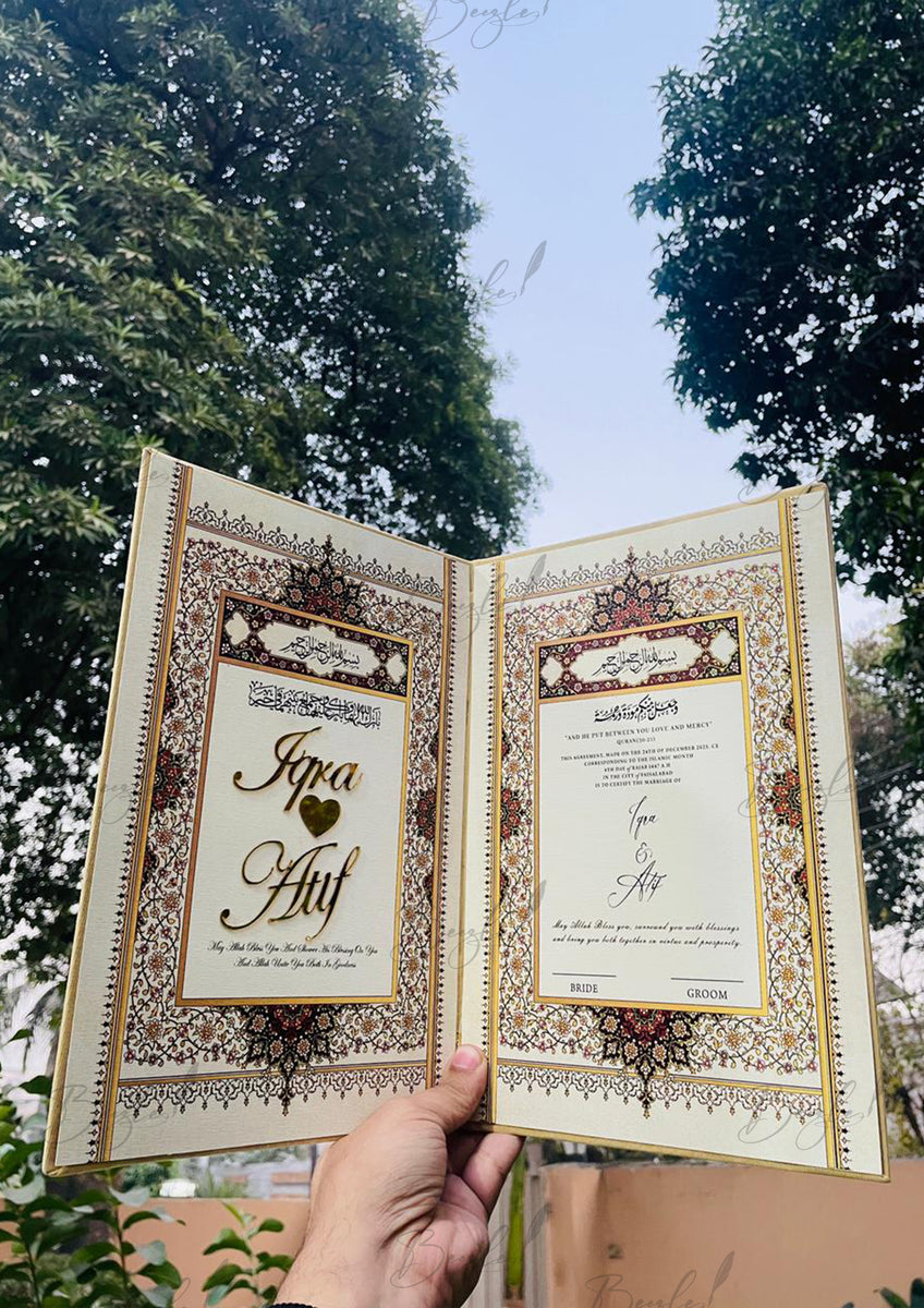 Ivory Nikah Booklet And Matching Nikah Box – Beezle Store