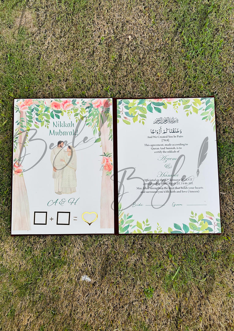 Customized Red Nikah Booklet | NB-016