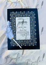 Load image into Gallery viewer, Stone Nikkah Certificate and Nikkah Pen DEL-017
