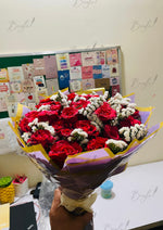 Load image into Gallery viewer, Majestic Red Rose and White Fillers Bouquet | BCG-096
