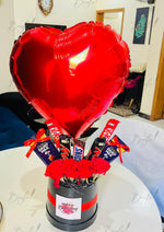 Load image into Gallery viewer, Sweetheart Delight Balloon &amp; Chocolate Gift Basket | GB-073
