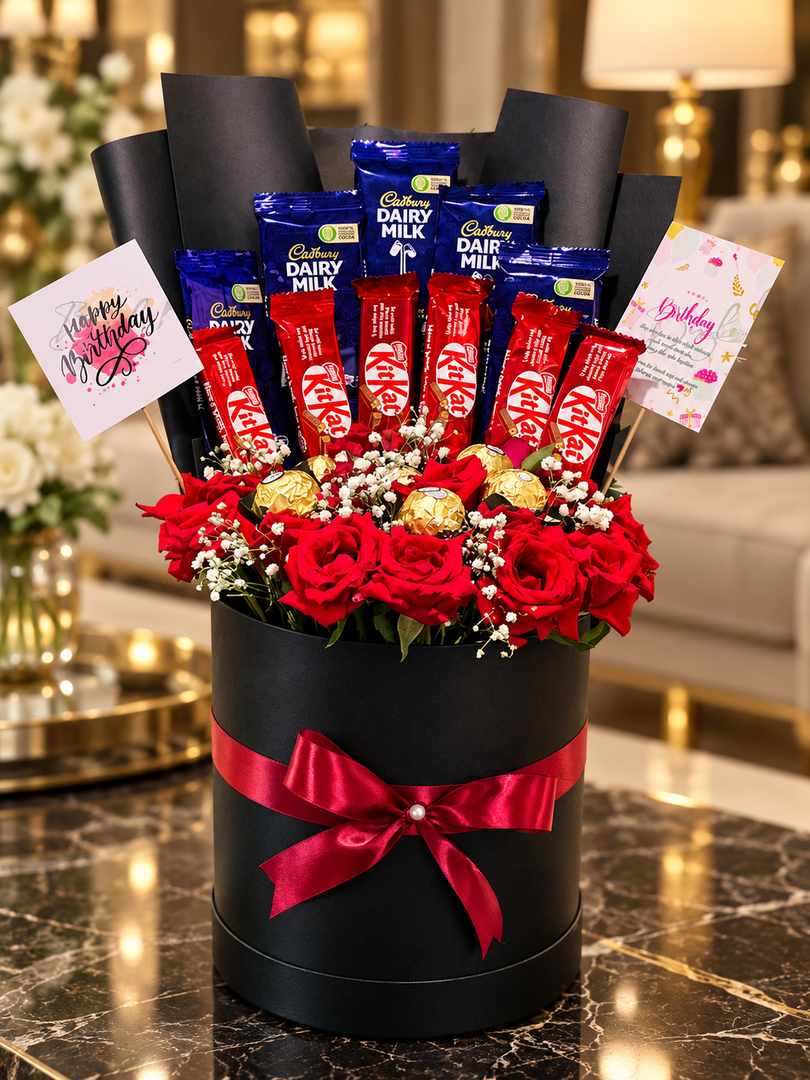 Happy Birthday Chocolate Flower Box | GBO-098