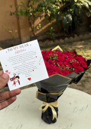 Red Rose Bouquet with Personalised Card | BCG-104