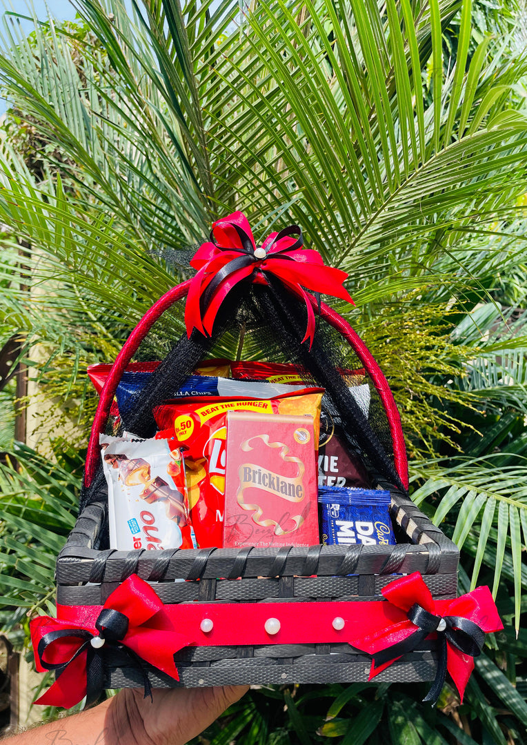 Snack Basket Gift – Red & Black Themed | GB-185