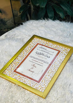 Load image into Gallery viewer, Golden Framed Nikah Nama | NC-193
