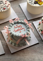 Load image into Gallery viewer, Pastel Blue Ribbon Birthday Cake | GC-136
