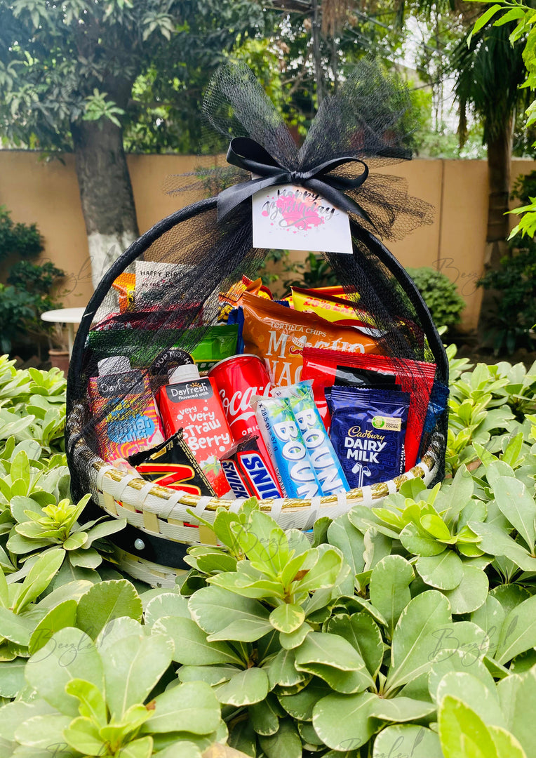 Luxury Chocolate Gift Basket with Handle Wrap  GB-158