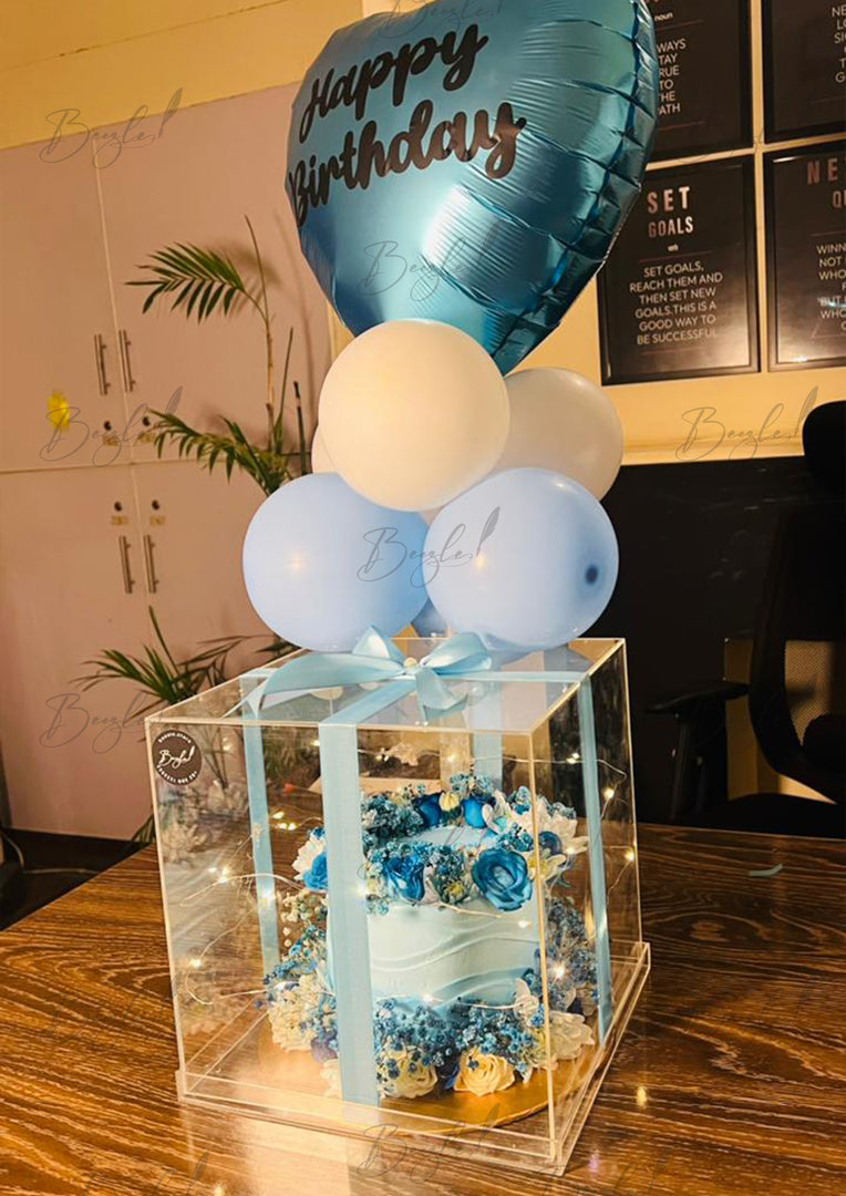 Blue Birthday Cake Box | CB-026