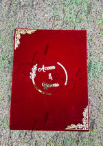 Load image into Gallery viewer, Customized Red Nikah Booklet with Golden Details | NB-043
