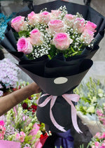 Load image into Gallery viewer, Pink Rose Bouquet with Baby&#39;s Breath | BCG-143
