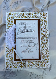 Nikah Certificate Decorated With Stone and Attractive Nikah Pen | DEL-018