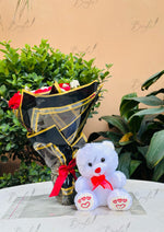 Load image into Gallery viewer, Red Rose Bouquet with Teddy | BCG-094
