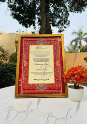 Luxury Nikah Certificate With Combination of Maroon & Golden | RNCF-001