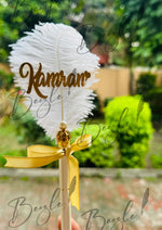 Load image into Gallery viewer, Two Customized Nikah Pen With Customized Name &amp; Feather | DEL-039
