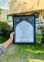 Load image into Gallery viewer, Nikah Certificate With Black And Blue Classic Design | NC-090
