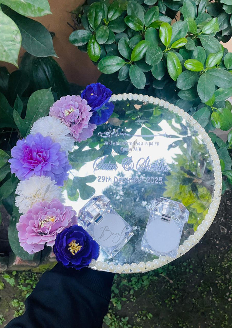 Floral Mirror Ring Tray | NT-031