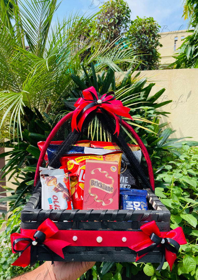 Snack Basket Gift – Red & Black Themed | GB-185