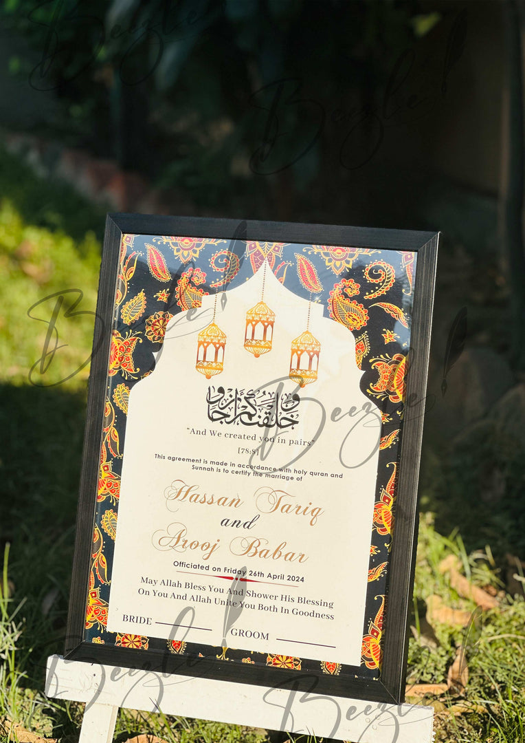 Customized Name Nikah Certificate With Attractive Design | NC-108