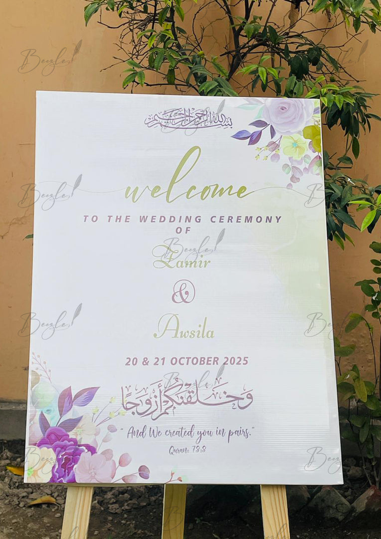 Wedding Welcome Board With Attractive Design | Without Stand & Only Available in Lahore | WWB-002