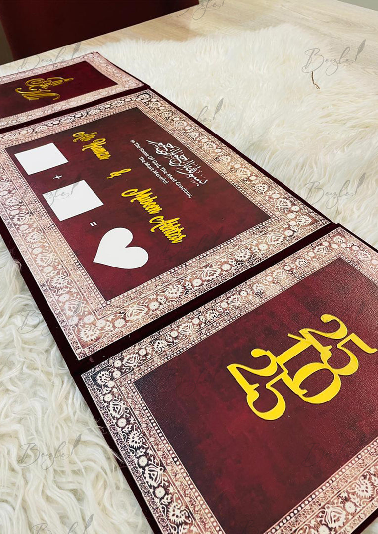 The Premium Three Side Nikkah Booklet With Attractive Design | NB-023