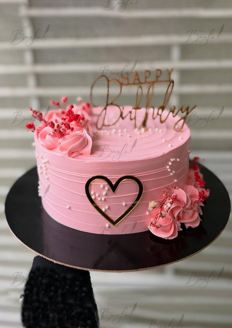 Pink Frosted Heart Cake | GC-165