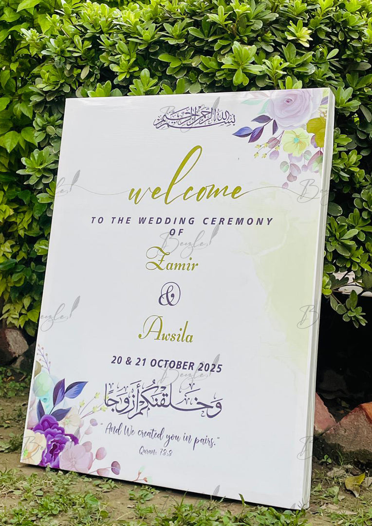 Wedding Welcome Board With Attractive Design | Without Stand & Only Available in Lahore | WWB-002