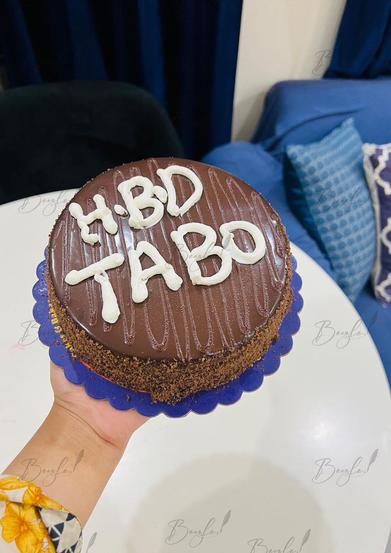 Rich Chocolate Cake with Custom Name | GC-065