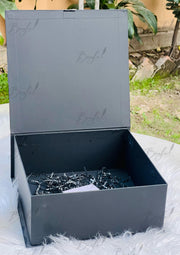 Premium Black Gift Box with Satin Peach Bow | GBO-062