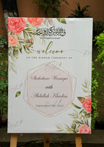 Load image into Gallery viewer, Customized Wedding Welcome Board Stand With Beautiful Design | Without Stand &amp; Only Available in Lahore | WWB-003
