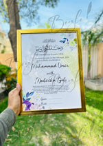 Load image into Gallery viewer, Nikah Certificate With Customized Name, Arabic Ayat, and Signature Line | NC-024
