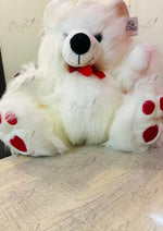 Load image into Gallery viewer, White Teddy with Red Bow | TD-001
