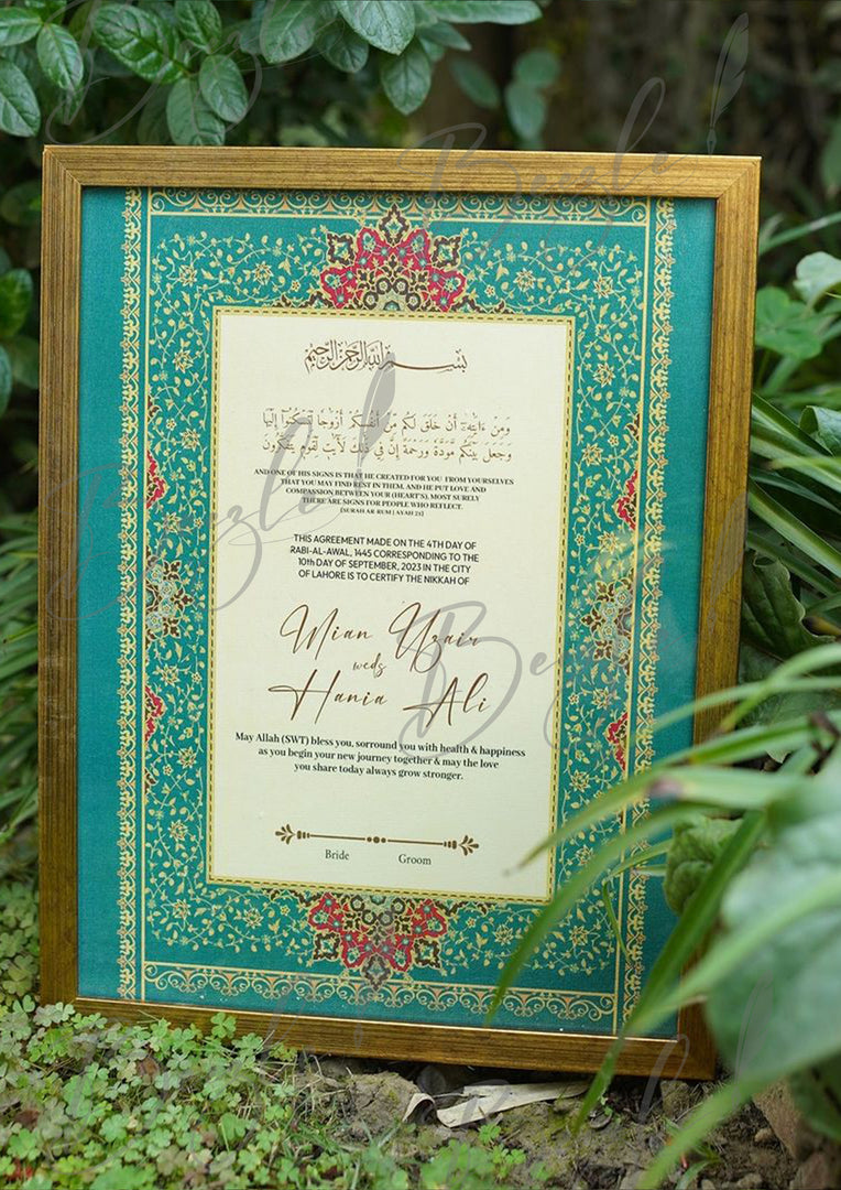 Luxury Nikah Certificate With Premium Black & Golden Design | RNCF-002