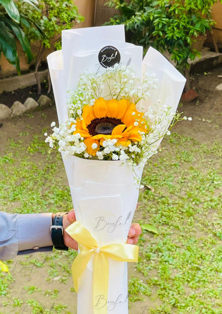Sunflower & Baby’s Breath Bouquet | BCG-163