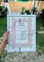 Load image into Gallery viewer, Nikah Certificate With Classic Pink Print | NC-135
