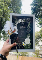 Load image into Gallery viewer, Black Floral Nikah Pair | DEL-175